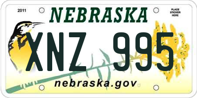 NE license plate XNZ995