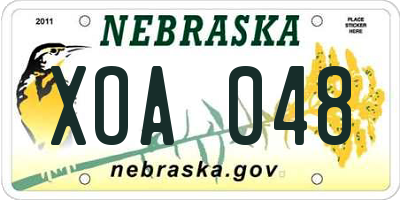 NE license plate XOA048