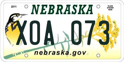 NE license plate XOA073