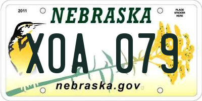 NE license plate XOA079