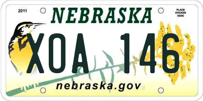 NE license plate XOA146