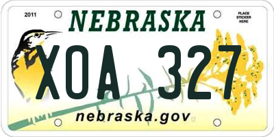 NE license plate XOA327