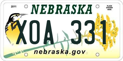 NE license plate XOA331