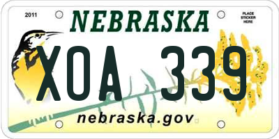 NE license plate XOA339