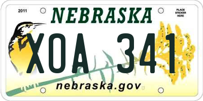 NE license plate XOA341