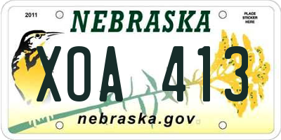 NE license plate XOA413