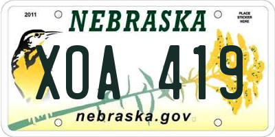 NE license plate XOA419