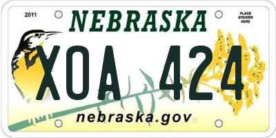 NE license plate XOA424