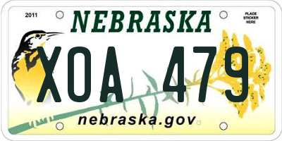 NE license plate XOA479