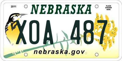 NE license plate XOA487