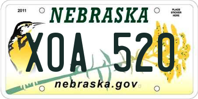 NE license plate XOA520