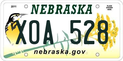 NE license plate XOA528
