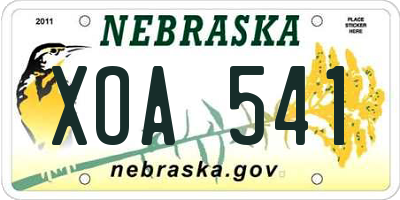 NE license plate XOA541