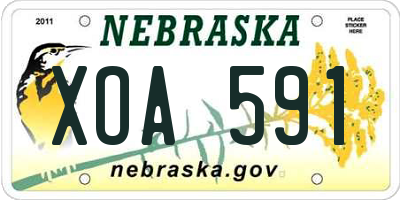NE license plate XOA591