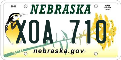 NE license plate XOA710