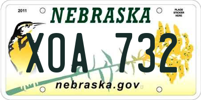 NE license plate XOA732