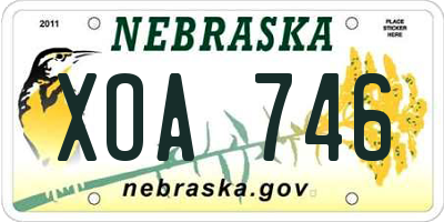 NE license plate XOA746