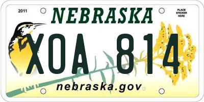 NE license plate XOA814