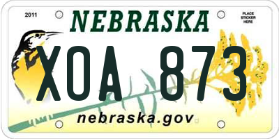 NE license plate XOA873