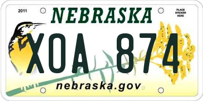 NE license plate XOA874