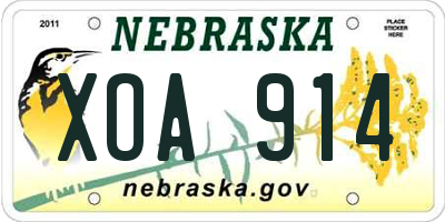NE license plate XOA914