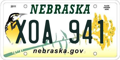 NE license plate XOA941