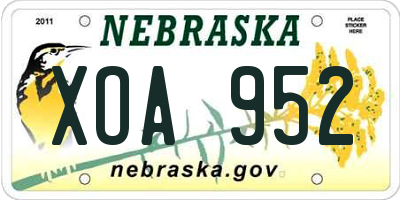 NE license plate XOA952