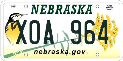 NE license plate XOA964