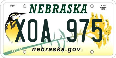 NE license plate XOA975