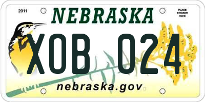 NE license plate XOB024