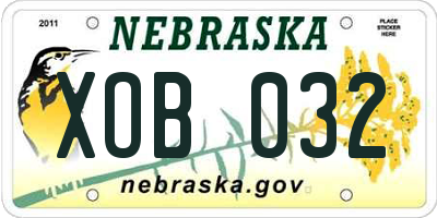 NE license plate XOB032