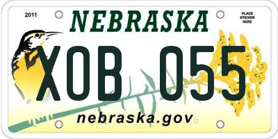 NE license plate XOB055