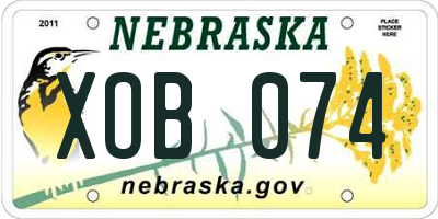 NE license plate XOB074