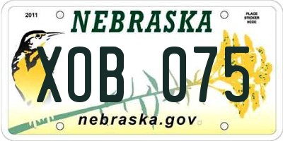 NE license plate XOB075