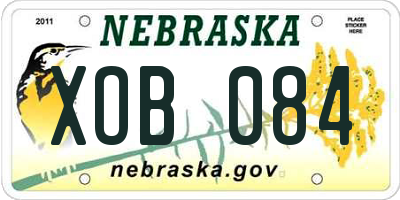 NE license plate XOB084