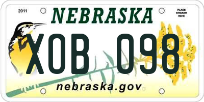 NE license plate XOB098