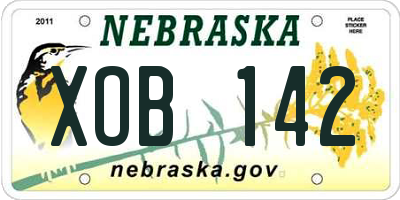 NE license plate XOB142