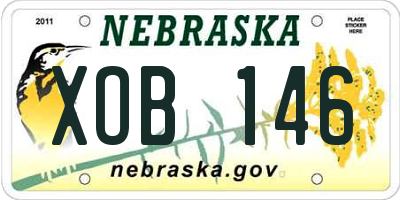 NE license plate XOB146
