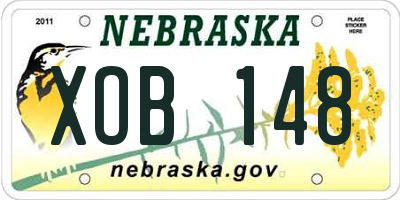 NE license plate XOB148