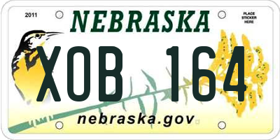 NE license plate XOB164