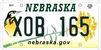 NE license plate XOB165
