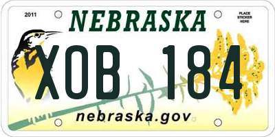 NE license plate XOB184