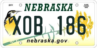 NE license plate XOB186