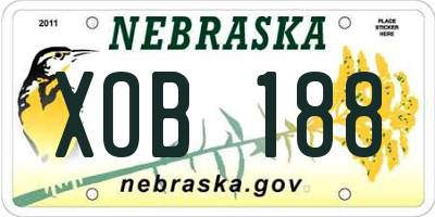 NE license plate XOB188