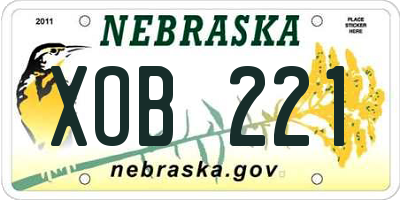 NE license plate XOB221