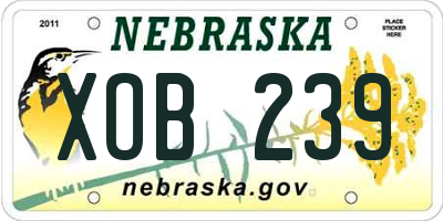 NE license plate XOB239