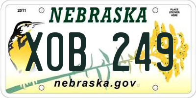 NE license plate XOB249