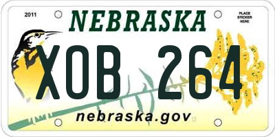 NE license plate XOB264