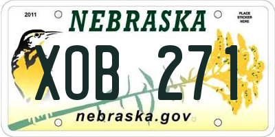 NE license plate XOB271