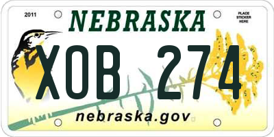 NE license plate XOB274
